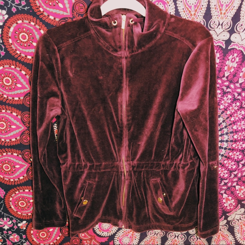 Crushed velvet zip up